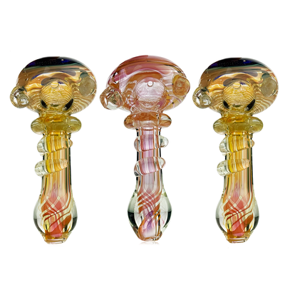 Gilded Fumed Glass Spoon Pipe