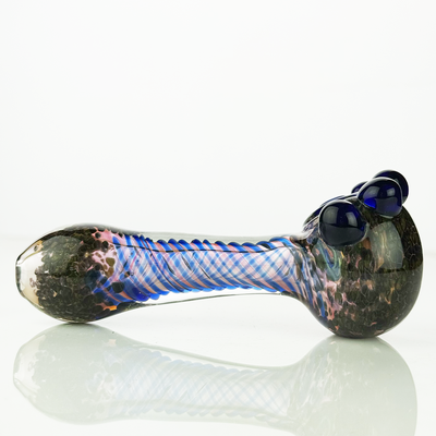 Artisan Gold Fume Glass Hand Pipe with Twist Art
