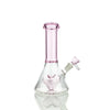 Pink-accented glass beaker bong from the Valentine’s Love Bundle for Smokers, perfect for Valentine’s Day