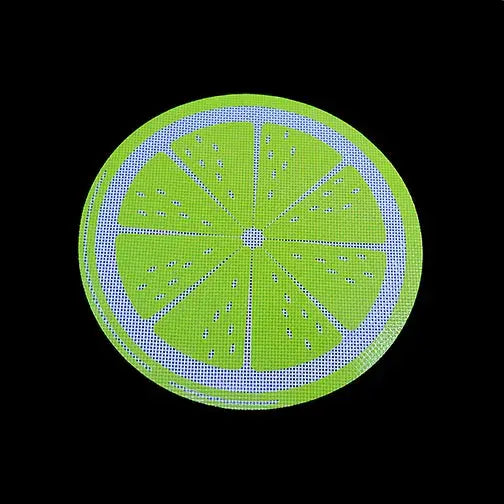 Round silicone dab mat with circular lime slice design