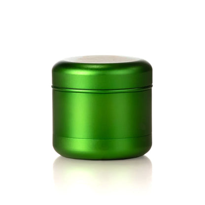 Vibrant green cylindrical container for hemp wraps or dab rig accessories by Lion Rolling Circus