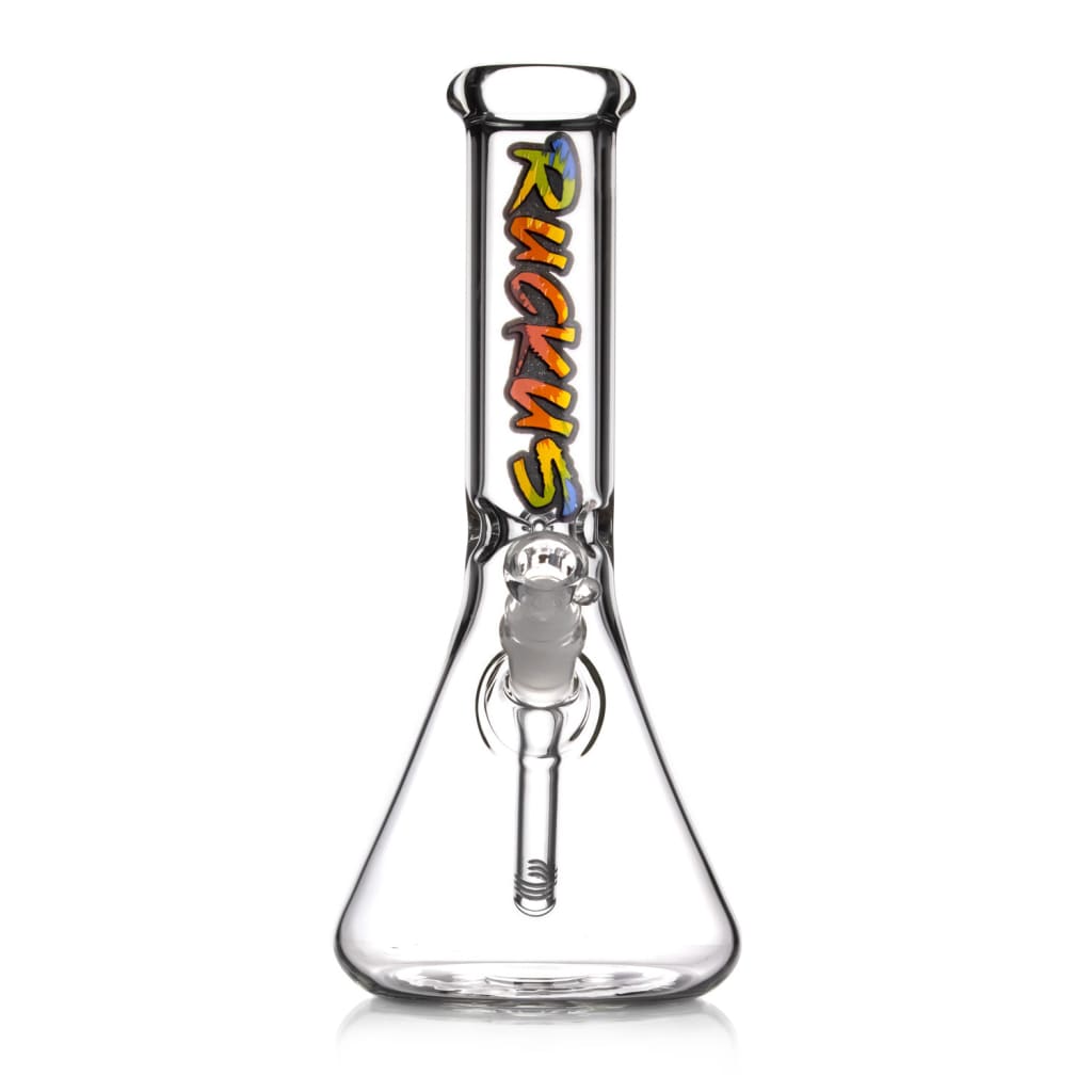 Ruckus Glass 12tie Dye Beaker Bong with Colorful ROORS Logo on Neck. Classic & Reliable