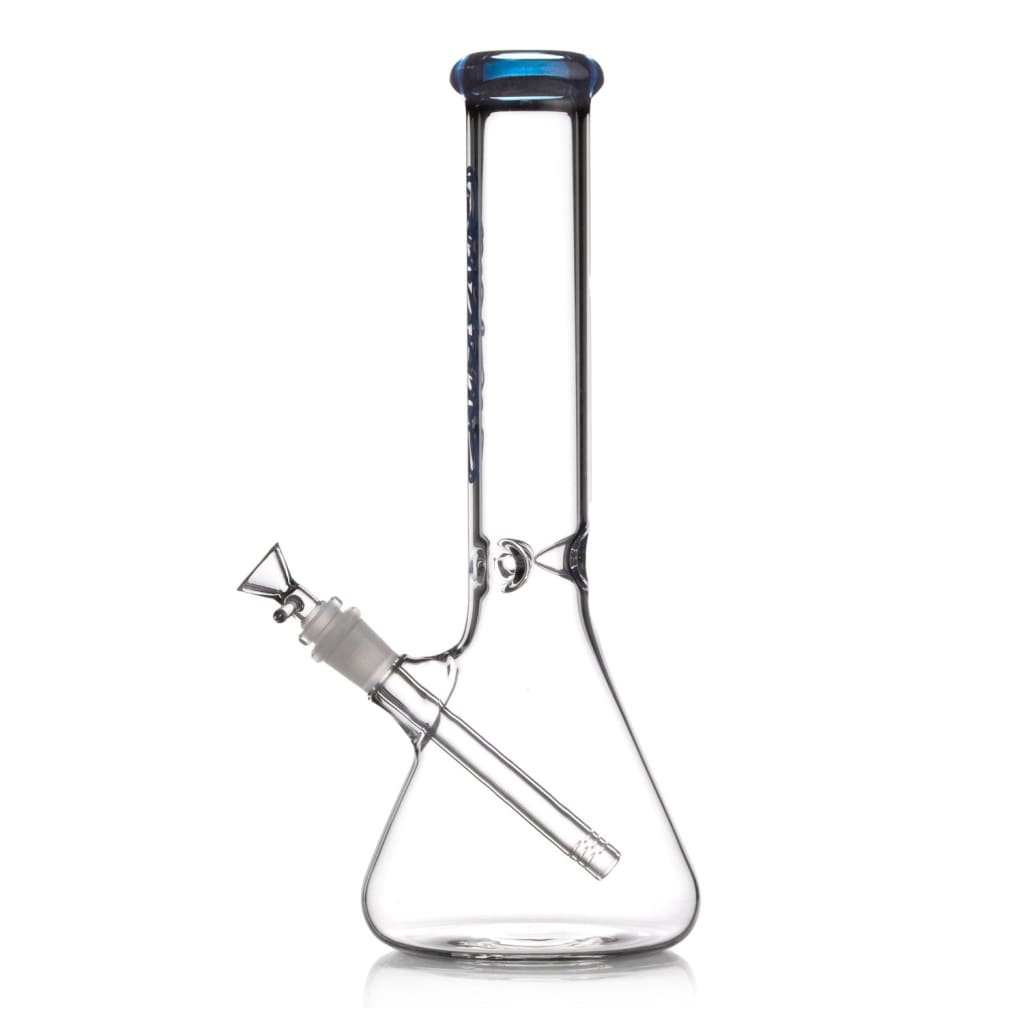 Ruckus Glass lip beaker bong with diffused downstem and angled mouthpiece