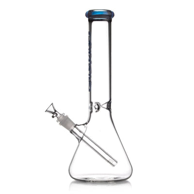 Ruckus Glass lip beaker bong with diffused downstem and angled mouthpiece