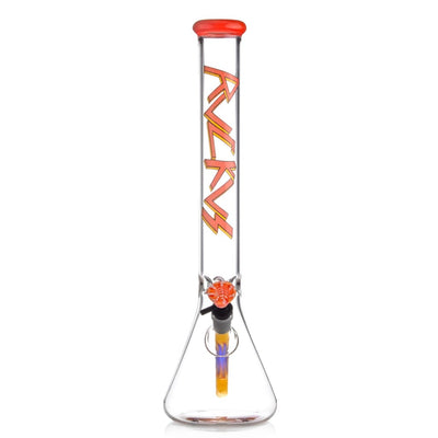 Ruckus Glass Slayer Series Limited Edition Beaker Bong with ROOR logo and colorful stem