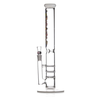 Triple honeycomb perc straight bong with twisted chamber for ultra-smooth hits
