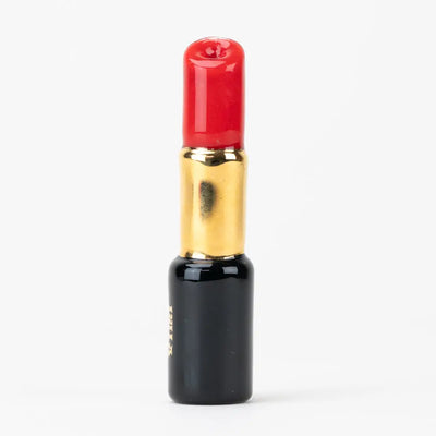 Sakibomb red lipstick chillum with glossy red design and gold band