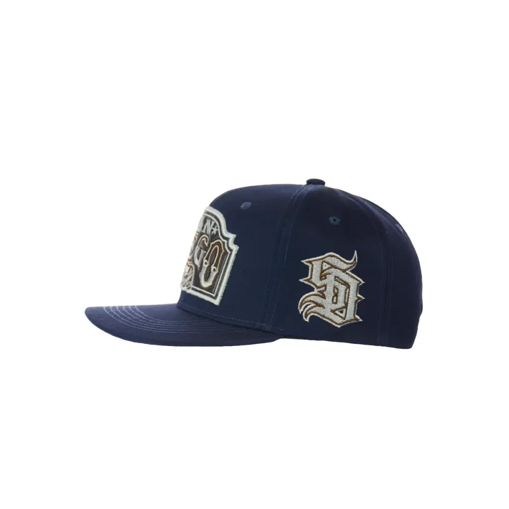 Navy blue San Diego embroidered snapback hat for comfort and style