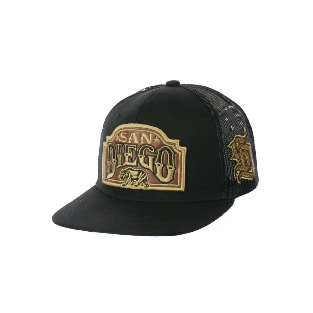 Black San Diego embroidered snapback hat for stylish comfort and casual wear