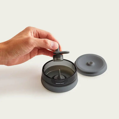 Session Goods ashtray with gray portable blender