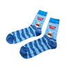 Blue Shark Bite Socks with fun design, comfortable fit for all sizes