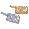 Stylish Tank Glass Hand Pipe showcasing iridescent and amber designs with a shiny finish