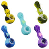 Colorful Silicone Bee Spoon with Raised Honeycomb Texture and Glass Bowl Insert