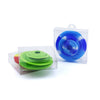 Collapsible silicone funnels in green and blue for high-quality silicone cleaner caps