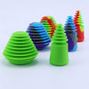 Colorful silicone cleaner plugs with ridged designs for glass water pipes, enhancing smoking experience