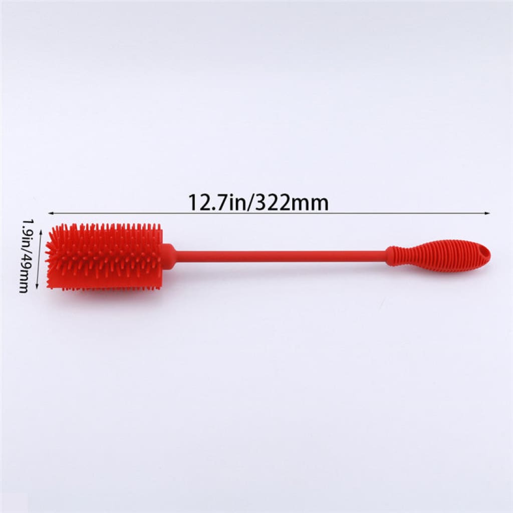 Red silicone cleaning brush for glass water pipes, smooth smoking experience