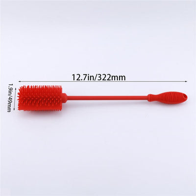 Red silicone cleaning brush for glass water pipes, smooth smoking experience