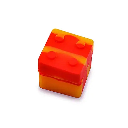 Vibrant orange red silicone container dice brick premium smoking accessory