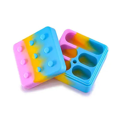 Colorful tie-dye silicone container square brick smoking accessory