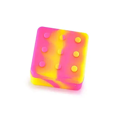 Vibrant pink yellow silicone container square brick fidget smoking accessory