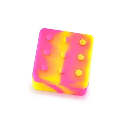 Vibrant pink yellow silicone container square brick fidget smoking accessory