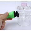 Silicone magnetic cleaner for glass water pipes with green handle and black bristles