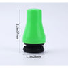 Bright green silicone magnetic cleaner for glass water pipes, featuring a black rubber base