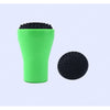 Bright green silicone magnetic cleaner with black top for glass water pipes