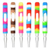 Colorful silicone wrapped dab straw with removable glass tip crochet hooks set