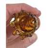 Amber Glass Turtle With Intricate Shell For Skull & Crown Glass Bong’s Deepest Bowls