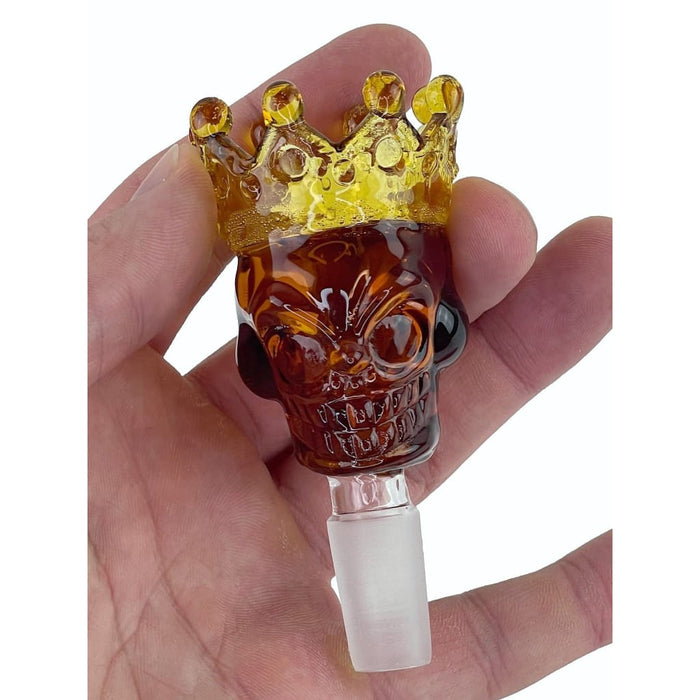Skull & Crown Glass Bong Bowl - 14mm On sale