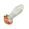 Handmade Transparent Glass Spoon Style Pipe With a Colorful Swirled Bowl