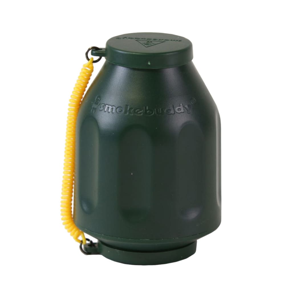 Smokebuddy Original personal air filter in dark green with yellow cord