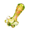 Colorful Glass Spoon Pipe With Swirling Green And Pink Patterns, Decorative Marbles