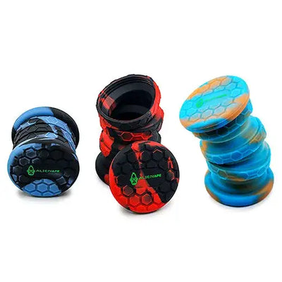 Space King collapsible silicone jar with 3 alienape grip ring colors