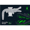 Galactic Adventure: Space King Crocodile Glass Piece - Textured Scales Sex Toy with Open Jaws