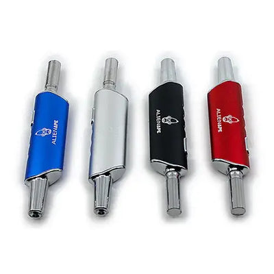 Space King electric nectar collector in blue, silver, black, red