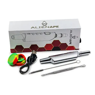 Silver Space King electric nectar collector vape pen back view