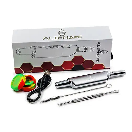 Silver Space King electric nectar collector vape pen back view