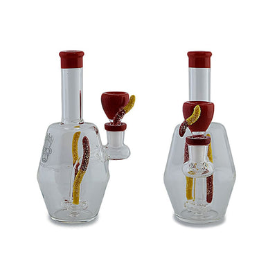 Space King Gummy Worms Water Pipe - Glass pipes with red and colorful decorative elements