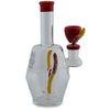 Space King Gummy Worms Water Pipe - Colorful Glass with Red Accents and Vibrant Designs