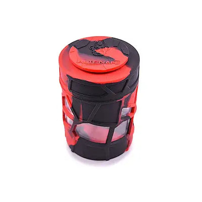 Red black Alienware Space King stackable sili glass jar lattice design