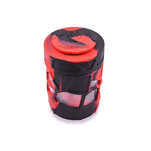 Red black Alienware Space King stackable sili glass jar lattice design