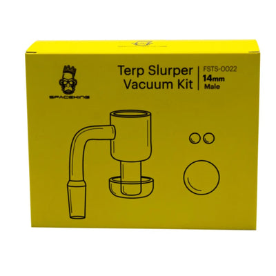 Yellow Space King Terp Slurper Vacuum Banger Kit box with cartoon logo and diagram