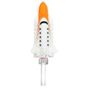 Space Shuttle Silicone Dab Straw - 6’ with orange nose cone and clear stand for display