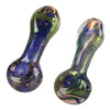 Spattered Fumed Spoon Pipe – Colorful Glass Pipe With Swirling Patterns, 4 Inches