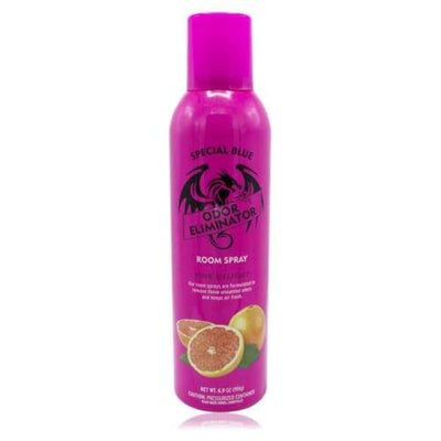 Bright pink Special Blue Odor Eliminator Pink Delight Spray 6.9 Oz with citrus scent
