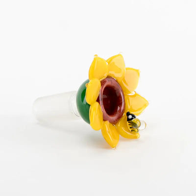 Empire Glassworks Sunflower 14mm Glass Bowl Piece with Bee
