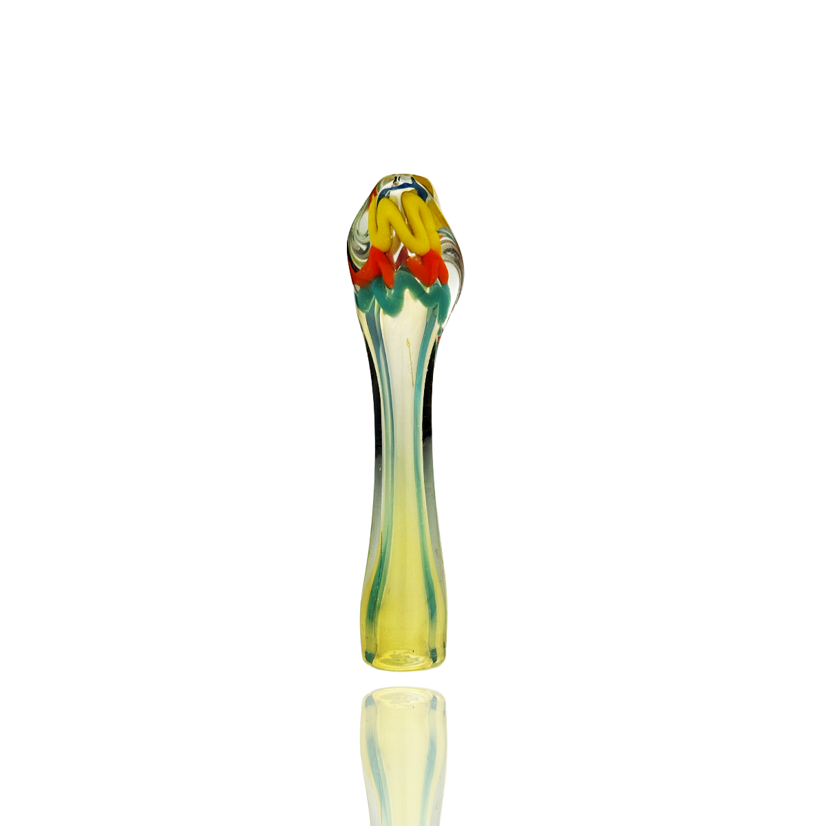 Artisan Twisted Silver Fume Glass Chillum