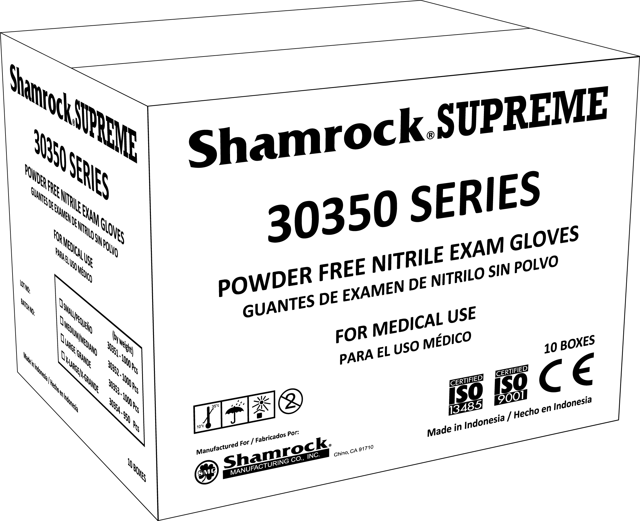 Shamrock Blue Nitrile Gloves - Powder-Free Case